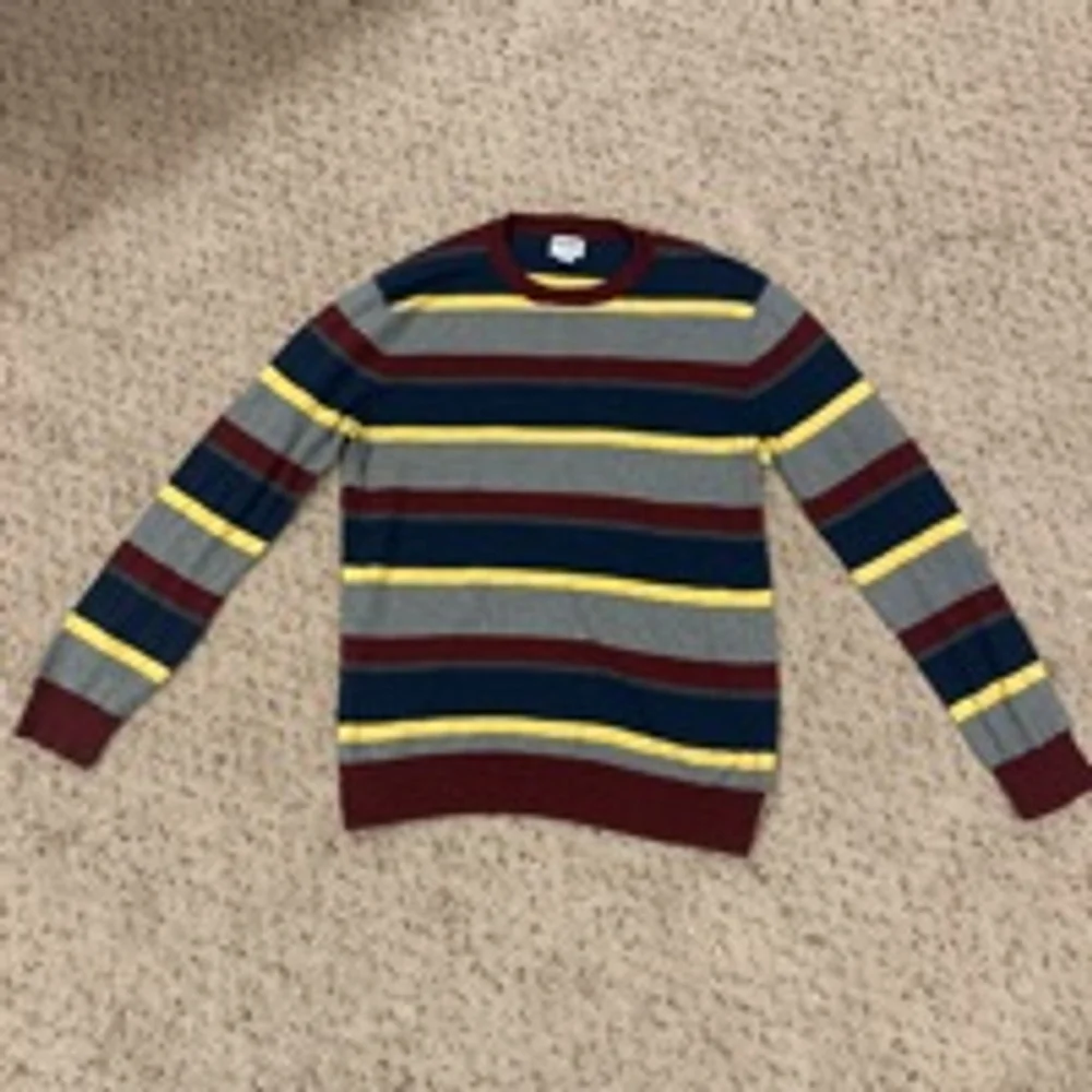 Men's Old Navy Striped Sweater Size M Burgundy Gray